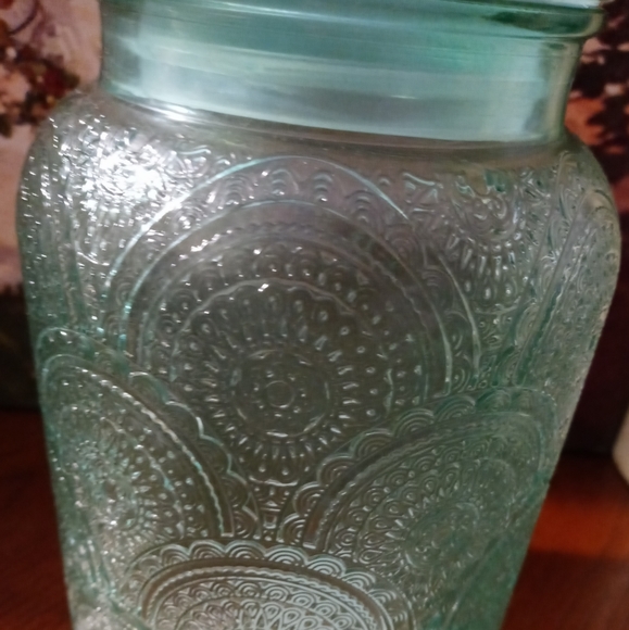 5 Vintage Fortecrisa pink glass saucers set. &Adeline Blue Cookie Jar,Nice ๐ป๐ - Picture 4 of 15